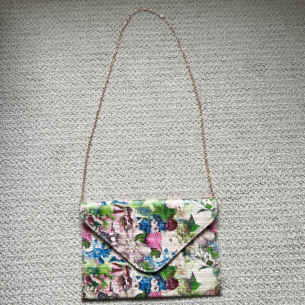 Urban Expressions Floral Envelope Clutch in Pink Blue Green